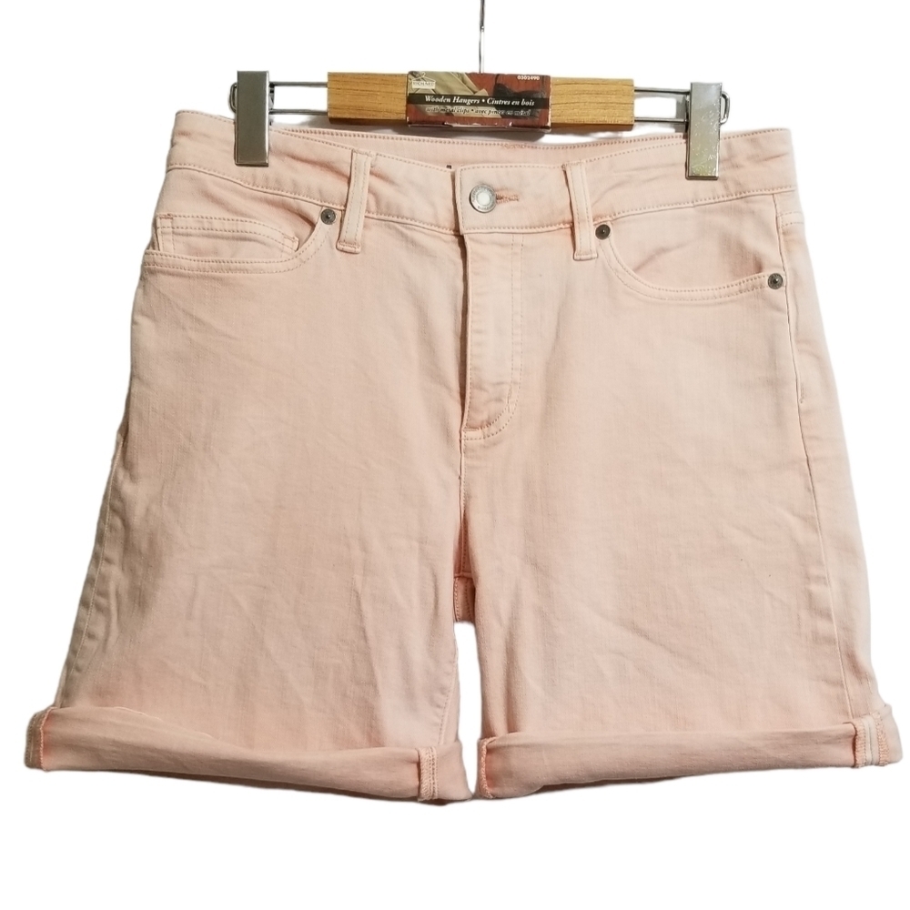 Lands' End Pink Mid Rise Roll Cuff Jean Shorts Size 4